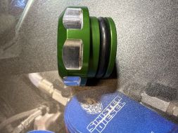 Sinister Diesel Billet Fuel Plug / Cap for 2013+ Dodge / Ram 6.7 Cummins (Green) (Blemish)
